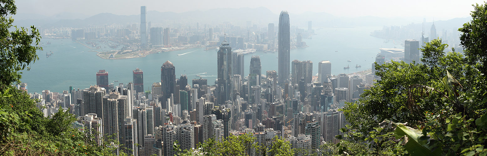 Гонконг, Пик Виктория, Панорама с Lugard Road (Hong Kong, Victoria Peak, Panorama from Lugard Road)