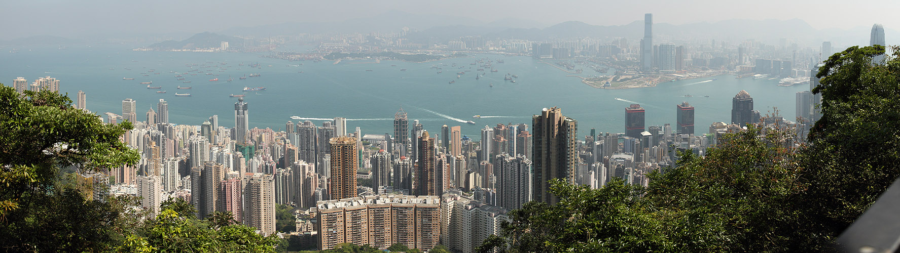 Гонконг, Пик Виктория, Панорама с Lugard Road (Hong Kong, Victoria Peak, Panorama from Lugard Road)